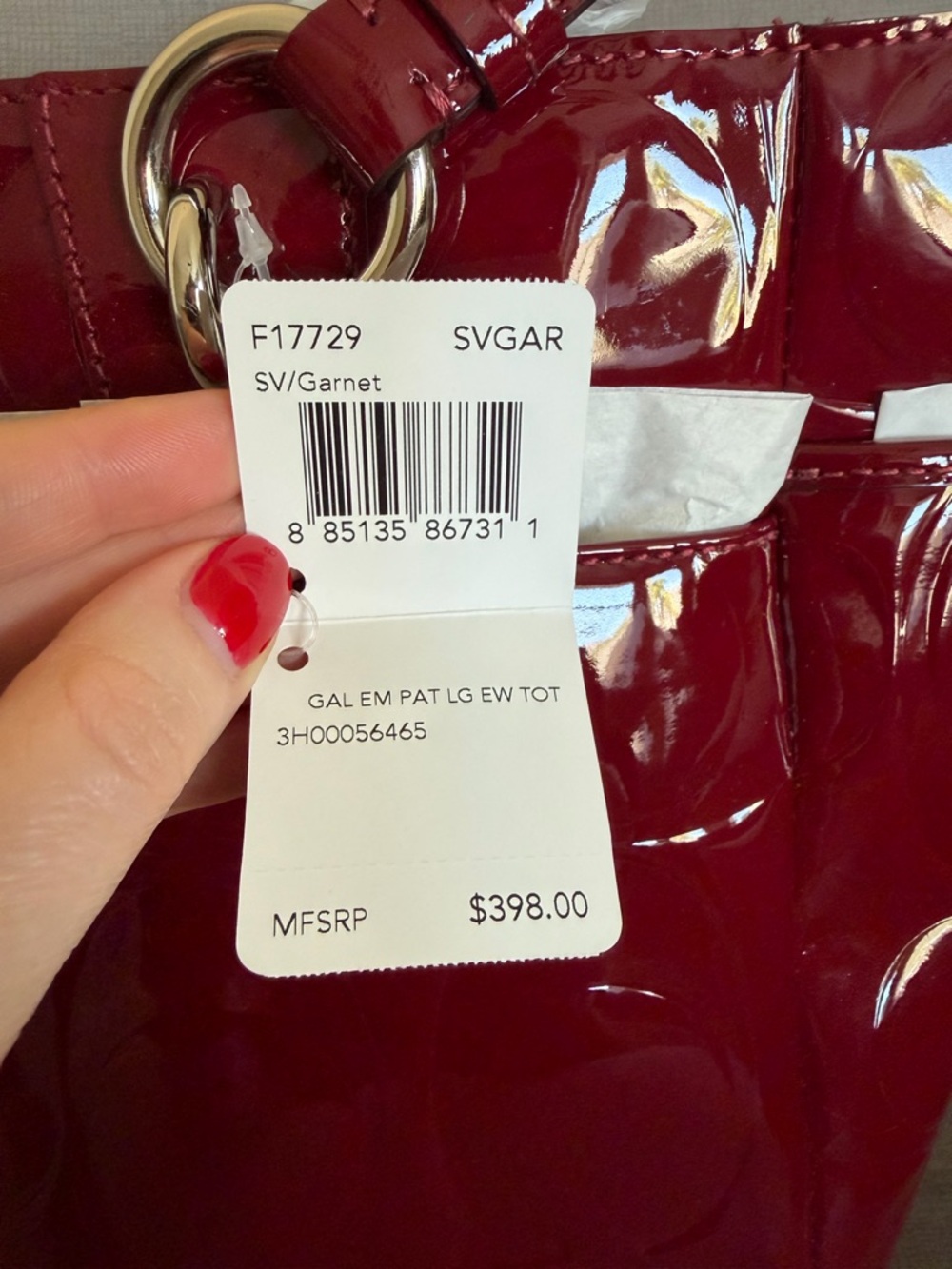 NWT Coach Patent Leather RARE Burgundy Wine Colored City Tote Bag - Picture 11 of 15